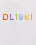 Image 3 of 3: DL1961 Girl's Marcie Embroidered Logo Tank Top, Size 2-6X