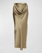 Image 2 of 6: JW Anderson Draped Waist Silk Maxi Column Skirt