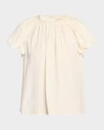 Image 1 of 6: Ulla Johnson Astra Short Puff-Sleeve Top
