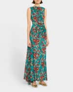 Image 3 of 6: Ulla Johnson Livia Sleeveless Ruched Floral Maxi Dress