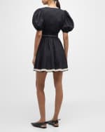 Image 3 of 6: Ulla Johnson Wilda Embroidered Puff-Sleeve Mini Dress