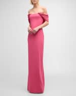 Image 5 of 6: Oscar de la Renta Strapless Column Gown with Draped Detail