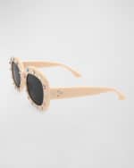 Image 2 of 2: Bari Lynn Girl's Multicolor Crystal Oval Sunnies