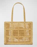 Image 4 of 6: Tory Burch Ella Small Crochet Straw Tote Bag
