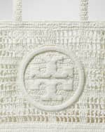 Image 3 of 6: Tory Burch Ella Small Crochet Straw Tote Bag