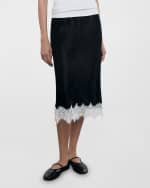 Image 1 of 4: Enza Costa Hammered Satin Slip Skirt