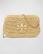 Image 1 of 4: Tory Burch Reva Straw Clutch Bag