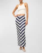 Image 4 of 4: STAUD St. Tropez Long Sequin Chevron Skirt