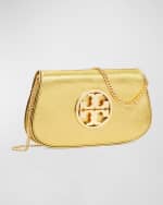 Image 2 of 5: Tory Burch Reva Metallic Medallion Clutch Bag