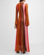 Image 4 of 6: Alexis Vibe Wavy Knit Flared-Sleeve Maxi Dress