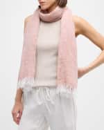 Image 3 of 3: Max Mara Two-Tone Fringe Flax Scarf
