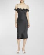 Image 2 of 6: Coperni Zip Ruffle Off-The-Shoulder Satin Midi Slip Dress