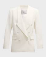 Image 1 of 6: Coperni V-Neck Strong-Shoulder Tailored Jacket