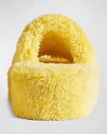 Image 3 of 5: Balenciaga Shaggy Logo Slide Platform Sandals