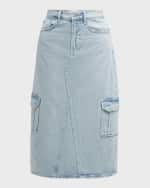 Image 1 of 6: Rails Highland Cargo Denim Midi Skirt
