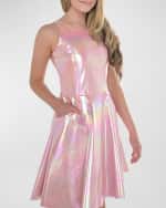 Image 3 of 4: Zoe Girl's Iridescent Dress W/ Pockets, Size 7-16