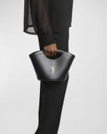 Image 2 of 5: Saint Laurent Mini YSL Top-Handle Bag in Leather