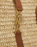 Image 5 of 5: Saint Laurent YSL Tote Bag in Raffia & Leather