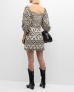 Image 3 of 6: Cara Cara Montauk Two-Tone Floral Eyelet Cotton Mini Dress