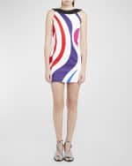 Image 2 of 6: Emilio Pucci Swirl-Print Sleeveless Backless Mini Dress