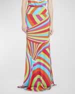 Image 2 of 6: Emilio Pucci Abstract-Print Silk Maxi Skirt