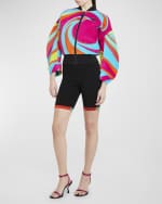 Image 2 of 6: Emilio Pucci Swirl-Print Velour Bomber Jacket