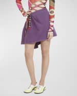 Image 2 of 6: Emilio Pucci Tie-Smocked Asymmetric Mini Skirt