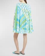 Image 3 of 6: Emilio Pucci Abstract-Print Short-Sleeve Mini Kaftan Dress