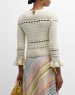 Image 4 of 6: Zimmermann Waverly Crochet Crewneck Top