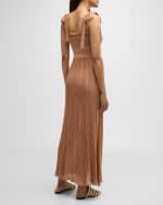 Image 4 of 6: Zimmermann Ottie Metallic Tie Dress