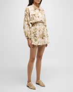 Image 2 of 6: Zimmermann Golden Floral Paneled Playsuit