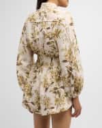 Image 4 of 6: Zimmermann Golden Floral Paneled Playsuit