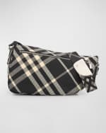Image 1 of 6: Burberry Men's Large Shield Check Messenger Bag