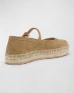Image 3 of 6: Gianvito Rossi Suede Mary Jane Ballerina Espadrilles
