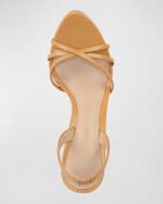 Image 4 of 4: Veronica Beard Adelle Leather Crisscross Halter Sandals