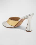 Image 2 of 4: Veronica Beard Thora Bicolor Metallic Mule Sandals