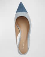 Image 4 of 4: Veronica Beard Liliana Bicolor Cap-Toe Slingback Pumps