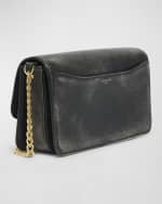 Image 4 of 7: Golden Goose Gioia Flap Distressed Leather Shoulder Bag