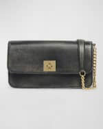 Image 1 of 7: Golden Goose Gioia Flap Distressed Leather Shoulder Bag
