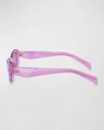 Image 2 of 4: Prada Monochrome Acetate & Plastic Oval Sunglasses