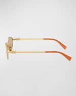 Image 2 of 4: Miu Miu Mirrored Geometric Metal & Plastic Oval Sunglasses