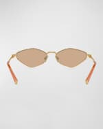 Image 3 of 4: Miu Miu Mirrored Geometric Metal & Plastic Oval Sunglasses