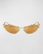 Image 4 of 4: SWAROVSKI Constella Crystal Embellished Metal Cat-Eye Sunglasses