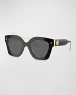 Image 1 of 4: Tory Burch Oversized Acetate Cat-Eye Sunglasses