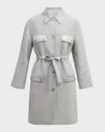 Image 1 of 6: St. John Satin-Trim Metallic Tweed Jacket