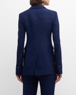 Image 4 of 7: St. John Topstitch Single-Breasted Italian Lightweight Textured Crepe Jacket