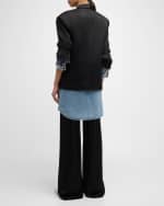 Image 3 of 6: Hellessy Neville Mixed-Media Wide-Leg Jeans