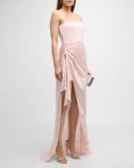 Image 5 of 6: Cinq a Sept Rania Strapless Satin Gown