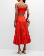 Image 3 of 7: Cinq a Sept Pyper Ruffled Crop Top