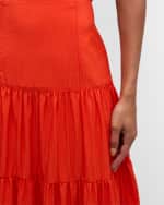 Image 6 of 6: Cinq a Sept Pyper Tiered Bubble-Hem Midi Skirt